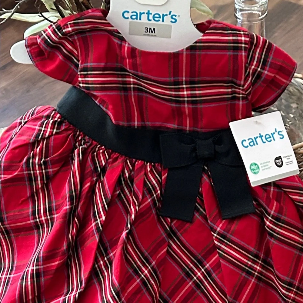 NWT! Baby Girl Carter's Red & Black Plaid Baby Holiday Dress